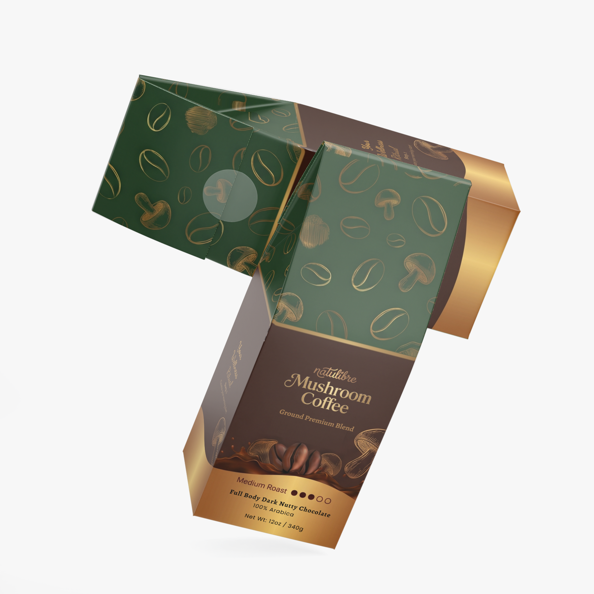 Natulibre Mushroom Coffee Blend side angle pouch