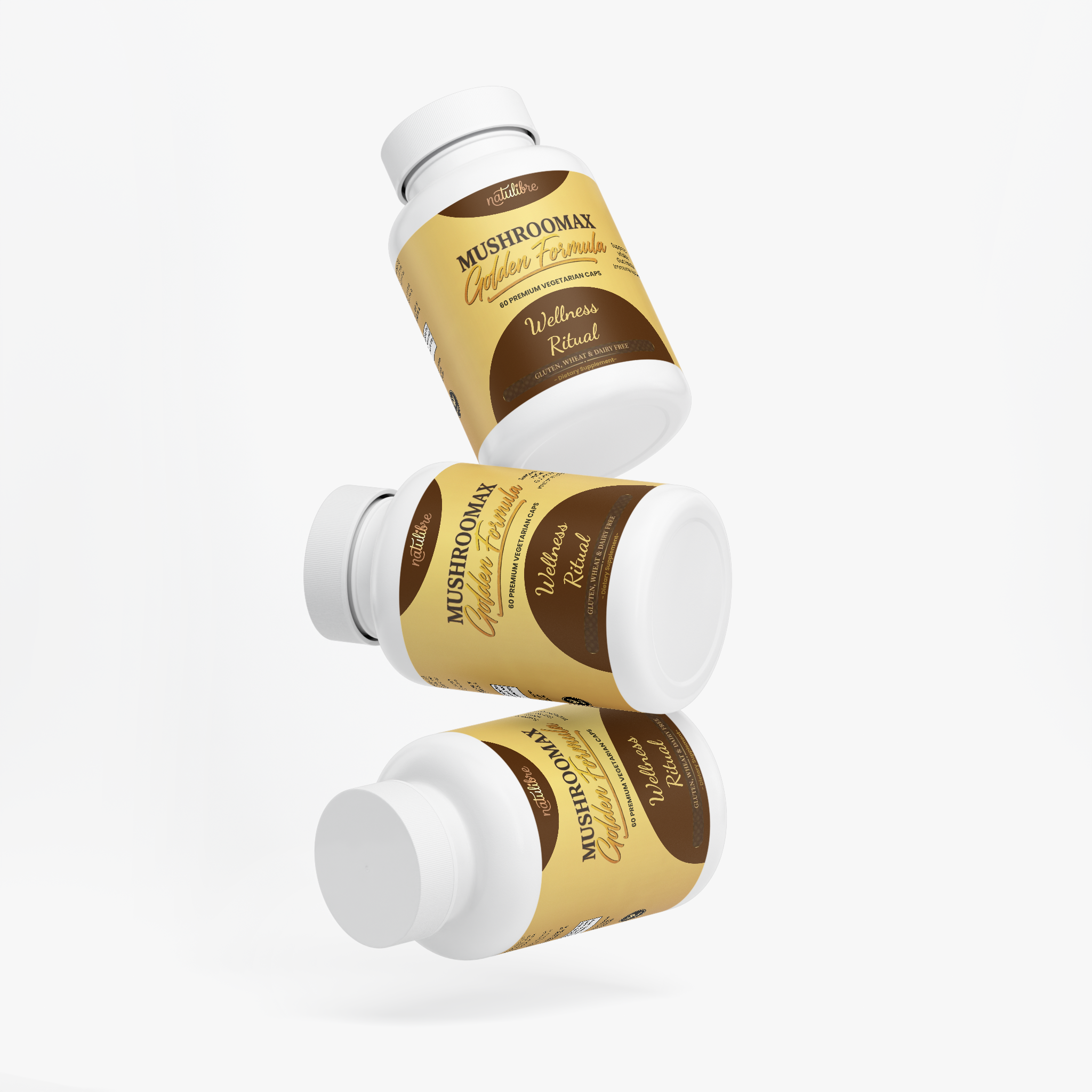 Natulibre Mushroomax Golden Formula 10X perspective bottle